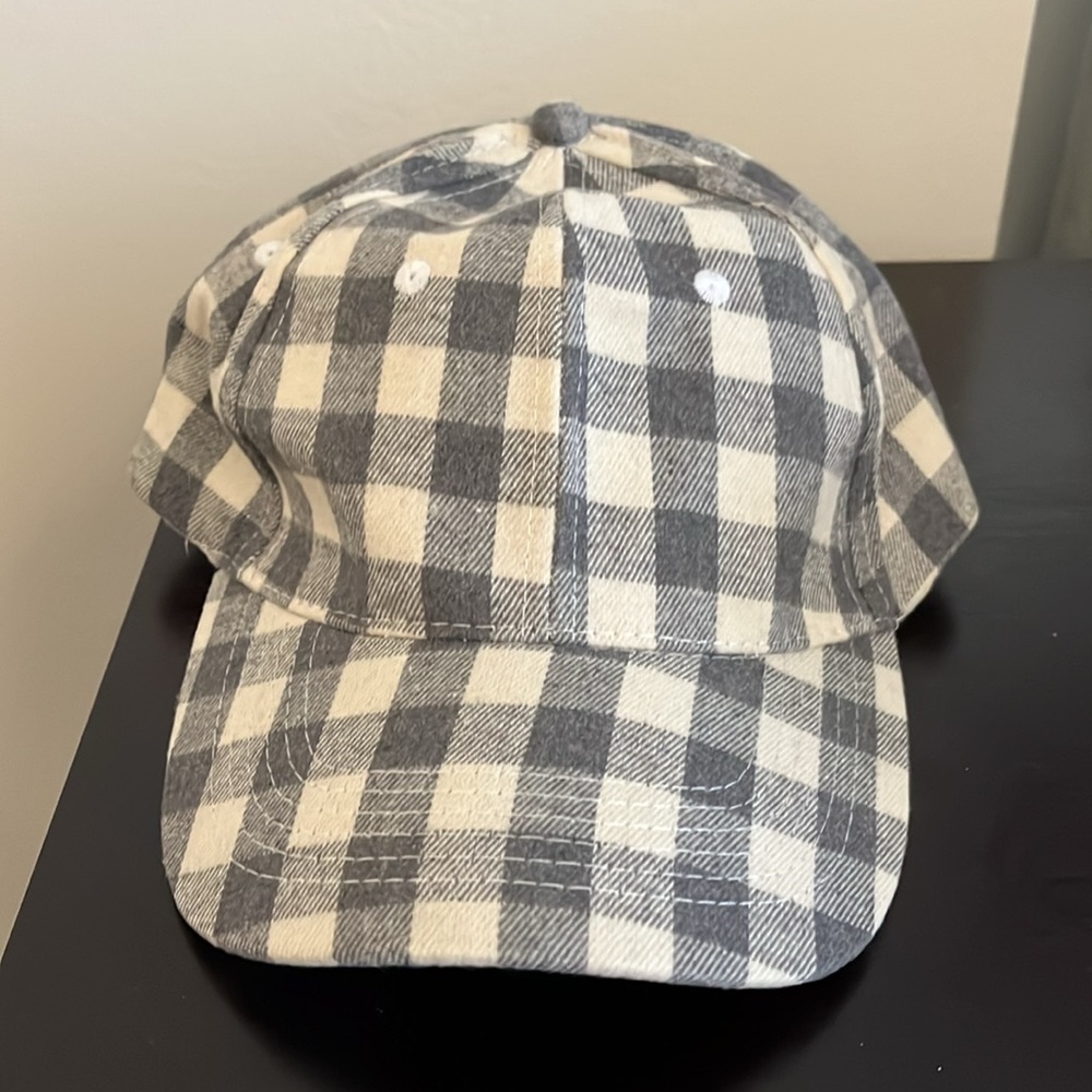Grey Buffalo Checked Baseball Cap